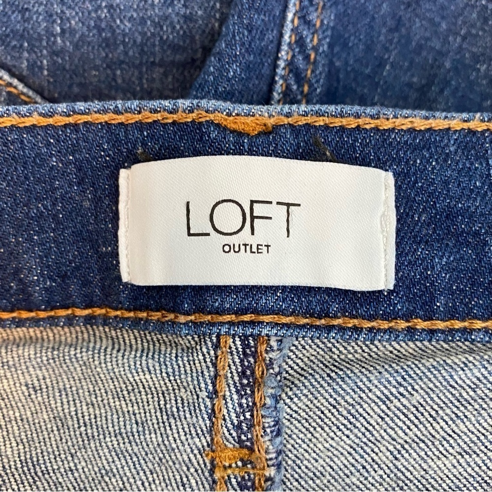 Loft Outlet High Rise Straight Leg Jeans - Picture 6 of 8